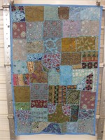 37" x 57" Mosaic Quilt With Sequins