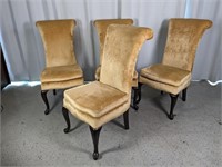 (4)Luxe Velvet Dining Chairs - Elegant Gold