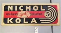 "Nichol Kola" Embossed Metal SIgn