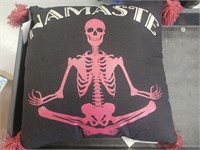 "Namaste" Skeleton Throw Pillow