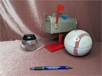(2) Baseball Banks & a Mailbox Bank