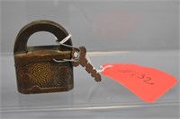 Brass Warded padlock W/ KEY