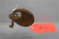 Antique Brass-lever padlock W/ KEY