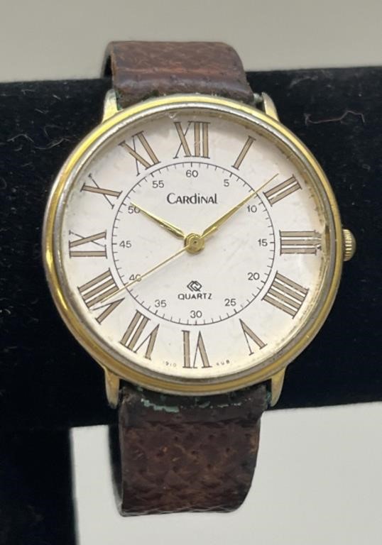 Soviet Era Cardinal Quartz Watch w/Leather Strap