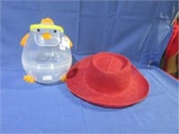 hat and container