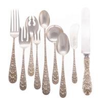Stieff "Forget-Me-Not" sterling flatware set for 8