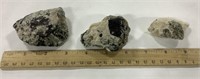 3 geode rocks