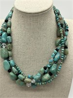 Sterling Silver Natural Turquoise Necklace