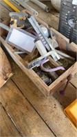 Wooden tool box w/contents