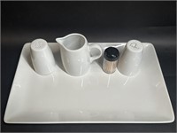 Threshold Porcelain Tray with Shakers & Creamer