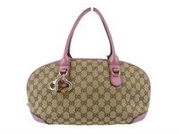 Gucci Beige & Pink Logo Handbag