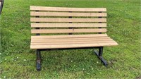 Commercial Type Outdoor Bench With Heavy Metal