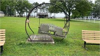 Wooden Swing & Large Metal Stand That Need TLC,