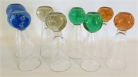 Shot Glass Lot Bubble Ball Base Colored Glasses