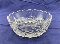 Clear Glass Candy Dish with Diamond Pattern