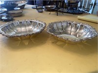 Pair Silver Plated Serving Dishes