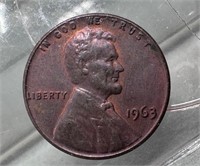 Copper U.S. 15 ERROR Lincoln Pennies : 1953 Double