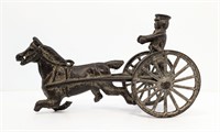 Cast Iron Pull Toy Horse And Buggy