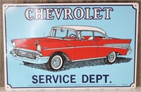 Chevrolet Service Department Metal Sign