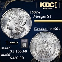 1882-s Morgan Dollar $1 Graded ms66+ By SEGS
