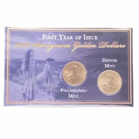 2000 US Mint Sacagawea Dollars P&D w/ COA