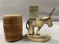 Donkey Match Safe and Briggs Tobacco Barrel