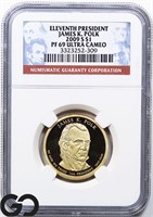 2009-S James K Polk Dollar, NGC PF69 Ultra CAM