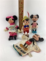 Mickey Mouse, Minnie Mouse, Pinocchio,