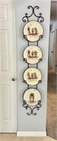 Vertical Wall Plate Rack with Plates