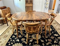 Vintage Pine Table with Four Chairs