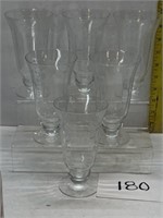 Set of (6) etched glass ice cream glasses