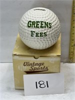 Vtg greens fees golf ball bank