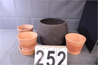 Flower Pot 9 X 10  & 3 Terra Cotta Planters