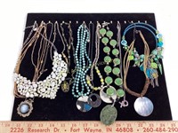 Costume Jewelry Necklaces, (10) including stone