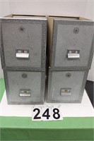 Set of 4 Vintage Postal Mail Lock Boxes w/ Keys