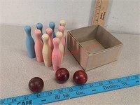 Vintage wood bowling game