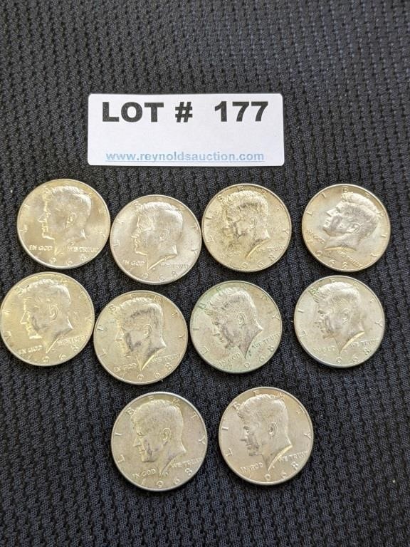10-1968 Kennedy Silver/Clad Half Dollars