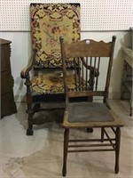 Lot of 2 Chairs Including Wood Spindle