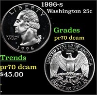 Proof 1996-s Washington Quarter 25c Grades GEM++ P