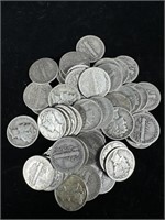 (50) Silver Mercury Dimes