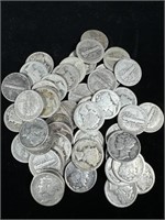 (50) Silver Mercury Dimes