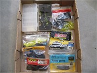 Box of Assorted Rubber Fishing Worms & Misc
