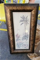 NICE RECTANGLE FRAMED PALM TREE PICTURE