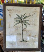 NICE FRAMED PALM TREE PICTURE