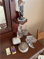 Perfume Bottles, Glass Slipper, Powder Dish & Misc