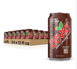 Zevia Ginger Root Beer, 12 oz Can, 24pk