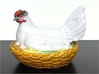 Antique Porcelain Hen on Nest