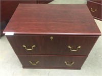 2 Drawer Wooden File Cabinet w/Key