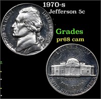 Proof 1970-s Jefferson Nickel 5c Grades GEM++ Proo