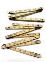 (3) Vintage Folding Measuring Sticks (two are